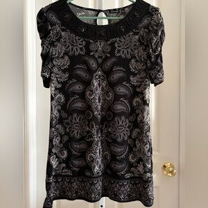 NWOT Apt 9 Elegant Black Paisley Women's Top small/medium